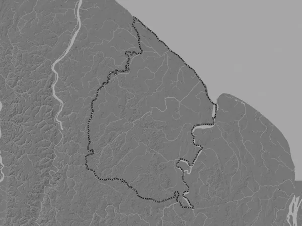 Mahaica Berbice Região Guiana Bilevel Mapa Elevação Com Lagos Rios — Fotografia de Stock