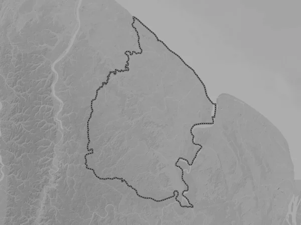 Mahaica Berbice Regionen Guyana Grayscale Höjdkarta Med Sjöar Och Floder — Stockfoto