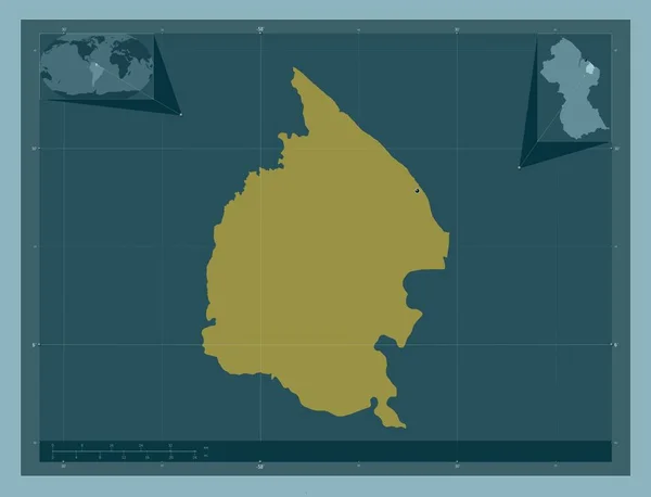 Mahaica Berbice Regione Della Guyana Forma Tinta Unita Mappa Della — Foto Stock