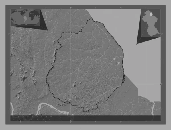 Pomeroon Supenaam Región Guyana Mapa Elevación Bilevel Con Lagos Ríos —  Fotos de Stock