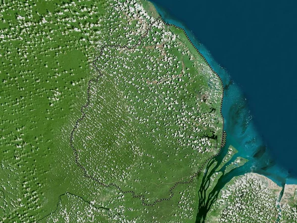 Pomeroon Supenaam Regionen Guyana Högupplöst Satellitkarta — Stockfoto