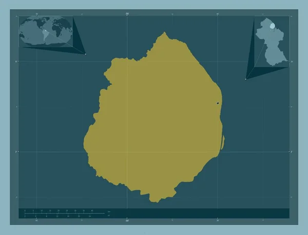 Pomeroon Supenaam Regione Della Guyana Forma Tinta Unita Mappa Della — Foto Stock