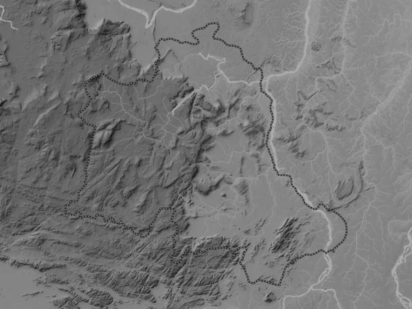 Potaro Siparuni Region Guyana Grayscale Elevation Map Lakes Rivers — Stock Photo, Image