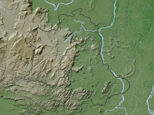 Potaro Siparuni Región Guyana Mapa Elevación Coloreado Estilo Wiki Con — Foto de Stock