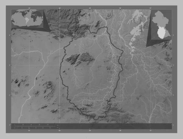 Верхнє Такуту Верхнє Ессекібо Регіон Гаяна Граймасштабна Мапа Висот Озерами — стокове фото