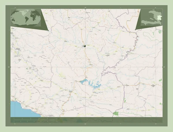 Centrum Departement Haïti Open Plattegrond Hulplocatiekaarten Hoek — Stockfoto