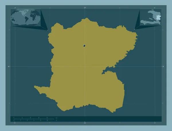 Центр Департамент Гаїті Твердий Колір Кутові Допоміжні Карти Місцезнаходження — стокове фото