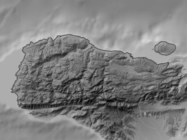 Гранд Анс Департамент Гаити Карта Высот Оттенках Серого Озерами Реками — стоковое фото