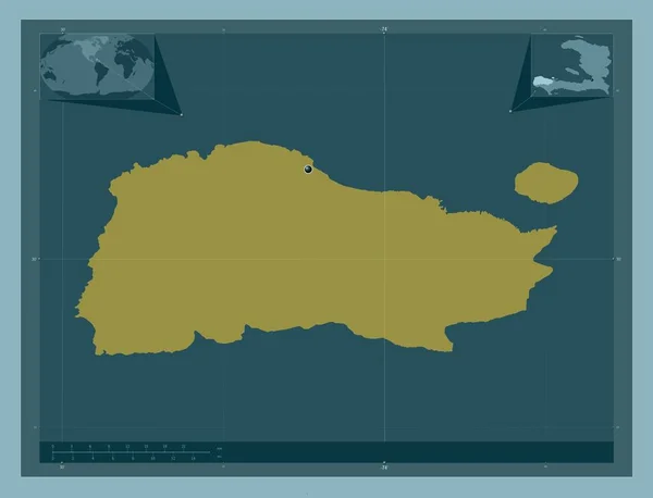 ハイチのグラン アンセ県出身 しっかりした色の形 コーナー補助位置図 — ストック写真