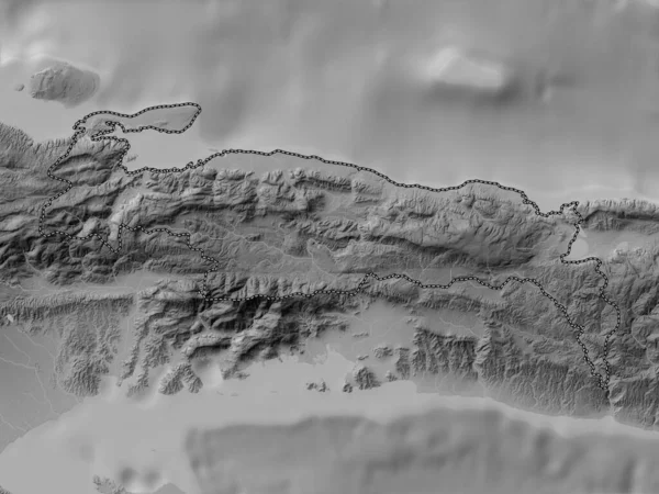 Nippes Departament Haiti Mapa Wzniesień Skali Szarości Jeziorami Rzekami — Zdjęcie stockowe