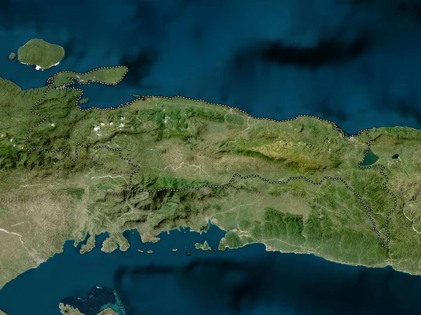 Nippes Haiti Bölümü Düşük Çözünürlüklü Uydu Haritası — Stok fotoğraf