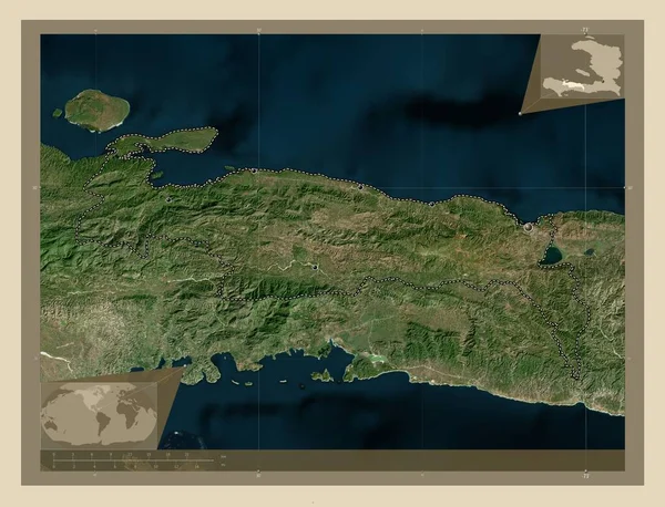 Nippes Departamento Haiti Mapa Satélite Alta Resolução Locais Das Principais — Fotografia de Stock
