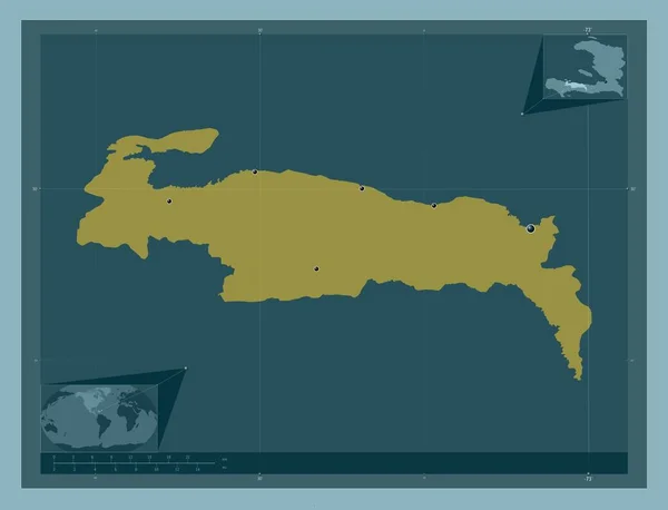 Nippes Departement Haïti Stevige Kleurvorm Locaties Van Grote Steden Van — Stockfoto