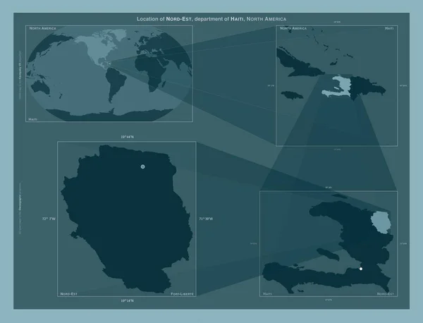 Nord Est Departamento Haití Diagrama Que Muestra Ubicación Región Mapas —  Fotos de Stock