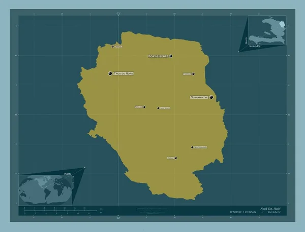 Nord Est Département Haïti Forme Couleur Unie Emplacements Noms Des — Photo