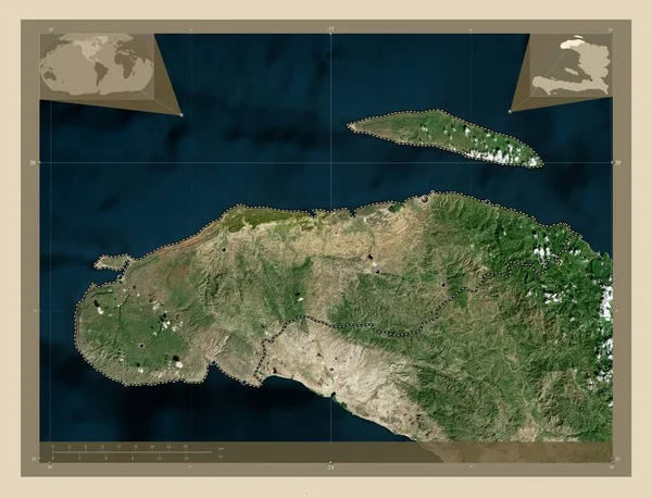 Норд Уэст Департамент Гаити Спутниковая Карта Высокого Разрешения Места Расположения — стоковое фото