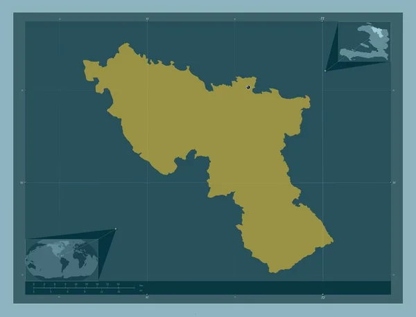 Nord Dipartimento Haiti Forma Tinta Unita Mappa Della Posizione Ausiliaria — Foto Stock
