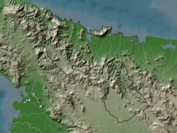 Nord Departamento Haiti Mapa Elevação Colorido Estilo Wiki Com Lagos — Fotografia de Stock