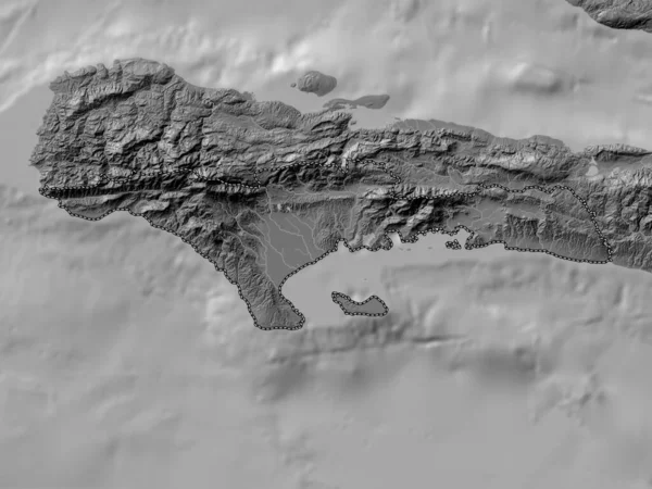 Sud Departamento Haití Mapa Elevación Bilevel Con Lagos Ríos — Foto de Stock
