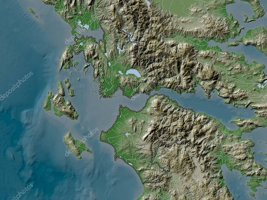 Grecia Occidental, administración descentralizada de Grecia. Mapa de