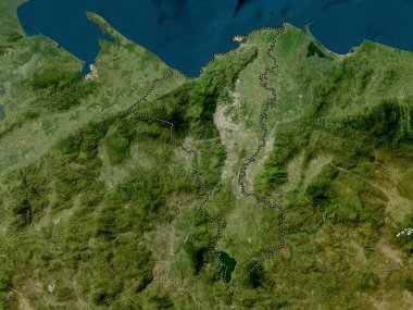 Cortes, Honduras Departmanı. Düşük çözünürlüklü uydu haritası