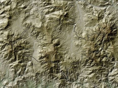 Ocotepeque, Honduras Bölümü. Yükseklik haritası göller ve nehirlerle wiki stilinde renklendirilmiştir