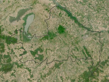 Gyor-Moson-Sopron, Macaristan Bölgesi. Düşük çözünürlüklü uydu haritası