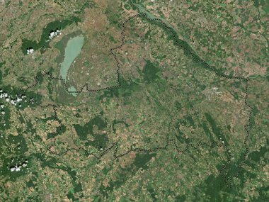 Gyor-Moson-Sopron, Macaristan Bölgesi. Yüksek çözünürlüklü uydu haritası