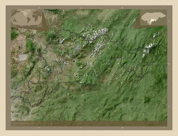 Paraiso Департамент Гондурасу Супутникова Карта Високої Роздільної Здатності Розташування Великих — стокове фото