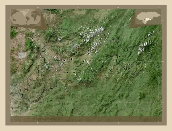 Paraiso Oddělení Hondurasu Satelitní Mapa Vysokým Rozlišením Umístění Velkých Měst — Stock fotografie