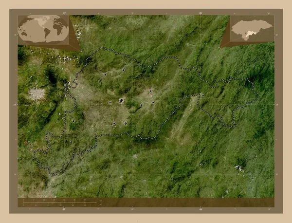 Paraíso Departamento Honduras Mapa Satélite Baixa Resolução Locais Das Principais — Fotografia de Stock