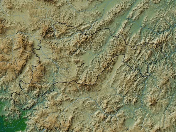 Эль Параисо Департамент Гондураса Цветная Карта Высот Озерами Реками — стоковое фото