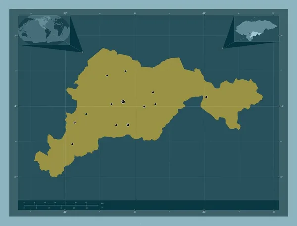 Paraiso Département Honduras Forme Couleur Unie Emplacements Des Grandes Villes — Photo