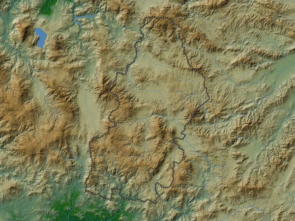Франсиско Моразан Департамент Гондураса Цветная Карта Высот Озерами Реками — стоковое фото