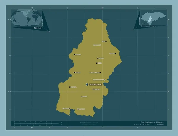 Франсіско Морасан Відділ Гондурасу Твердий Колір Місця Розташування Назви Великих — стокове фото