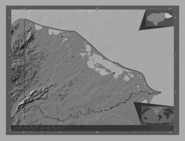 Gracias Dios Oddělení Hondurasu Mapa Nadmořské Výšky Jezery Řekami Umístění — Stock fotografie