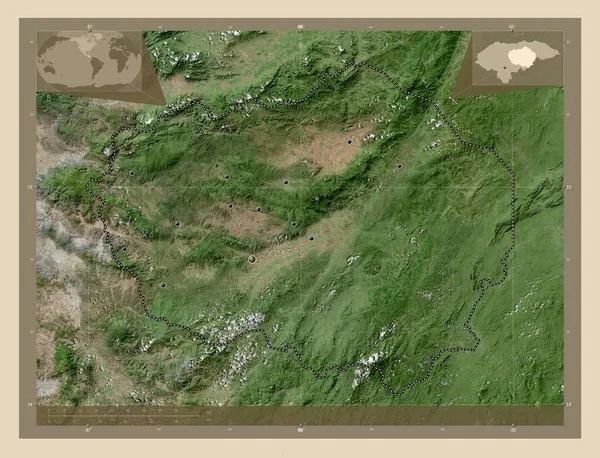 Olancho Dipartimento Dell Honduras Mappa Satellitare Alta Risoluzione Località Delle — Foto Stock