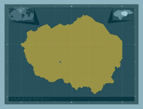 ホンジュラスのオランチョだ しっかりした色の形 コーナー補助位置図 — ストック写真