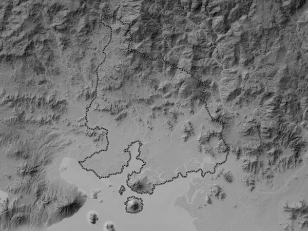 Valle Departament Hondurasu Mapa Wzniesień Skali Szarości Jeziorami Rzekami — Zdjęcie stockowe