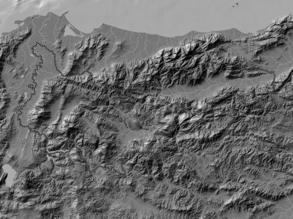 Yoro Oddělení Hondurasu Bilevel Elevační Mapa Jezery Řekami — Stock fotografie