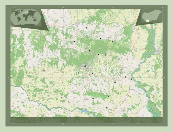 Baranya Kreis Ungarn Open Street Map Standorte Der Wichtigsten Städte — Stockfoto