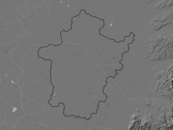Bekes Condado Hungría Mapa Elevación Bilevel Con Lagos Ríos — Foto de Stock