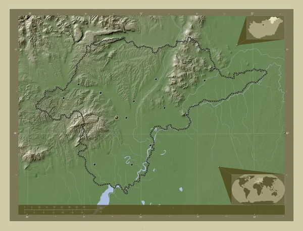 Borsod Abauj Zemplen County Hungary Elevation Map Colored Wiki Style — Stock Photo, Image