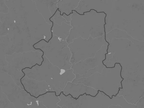 Csongrad Condado Hungría Mapa Elevación Bilevel Con Lagos Ríos —  Fotos de Stock