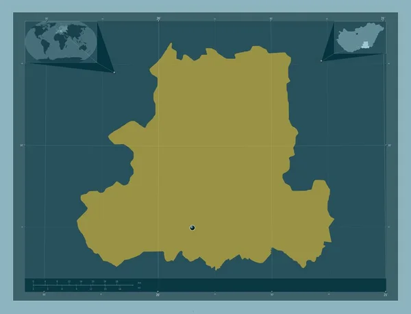Csongrad Powiat Węgierski Solidny Kształt Koloru Pomocnicze Mapy Położenia Narożnika — Zdjęcie stockowe