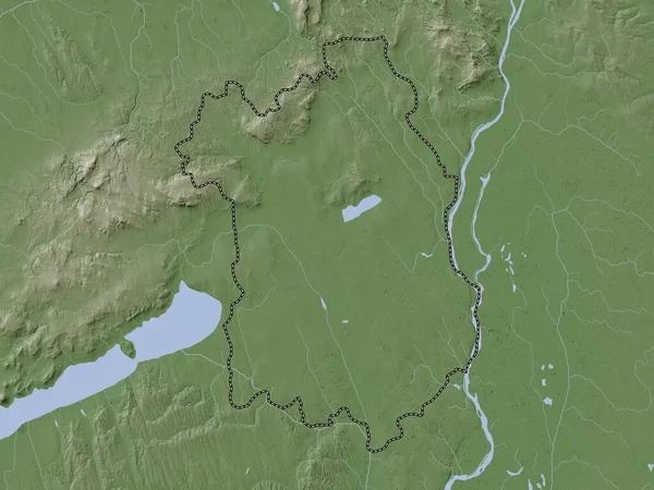 Fejer, county of Hungary. Elevation map colored in wiki style with lakes and rivers