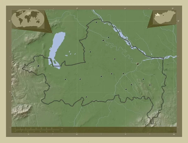 Gyor Moson Sopron Powiat Węgierski Mapa Wzniesień Kolorowa Stylu Wiki — Zdjęcie stockowe