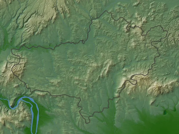 Nograd Comté Hongrie Carte Altitude Colorée Avec Lacs Rivières — Photo