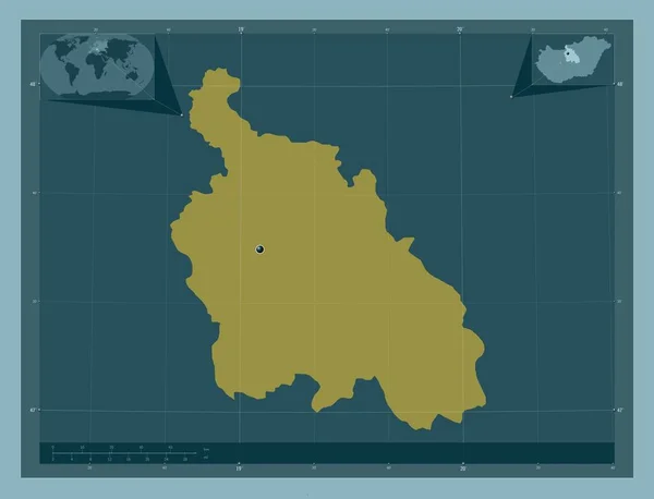 Pest Contea Ungheria Forma Tinta Unita Mappa Della Posizione Ausiliaria — Foto Stock