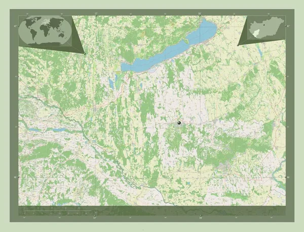 Somogy Kreis Ungarn Open Street Map Eck Zusatzstandortkarten — Stockfoto